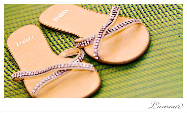 These beach wedding sandals have a message. You've gotta have faith!